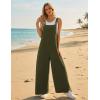 image:imageEkouaer Overalls for Women Loose Wide Leg Jumpsuits Casual One Piece Floral Boho Outfits Baggy Jumpers Comfy Summer RompersArmy Green