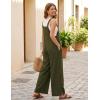 image:imageEkouaer Overalls for Women Loose Wide Leg Jumpsuits Casual One Piece Floral Boho Outfits Baggy Jumpers Comfy Summer RompersArmy Green
