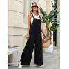 image:imageEkouaer Overalls for Women Loose Wide Leg Jumpsuits Casual One Piece Floral Boho Outfits Baggy Jumpers Comfy Summer RompersBlack