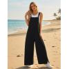 image:imageEkouaer Overalls for Women Loose Wide Leg Jumpsuits Casual One Piece Floral Boho Outfits Baggy Jumpers Comfy Summer RompersBlack