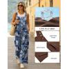 image:imageEkouaer Overalls for Women Loose Wide Leg Jumpsuits Casual One Piece Floral Boho Outfits Baggy Jumpers Comfy Summer RompersBlue Boho Print
