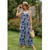 image:imageEkouaer Overalls for Women Loose Wide Leg Jumpsuits Casual One Piece Floral Boho Outfits Baggy Jumpers Comfy Summer RompersBlue Boho Print