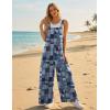 image:imageEkouaer Overalls for Women Loose Wide Leg Jumpsuits Casual One Piece Floral Boho Outfits Baggy Jumpers Comfy Summer RompersBlue Boho Print