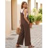 image:imageEkouaer Overalls for Women Loose Wide Leg Jumpsuits Casual One Piece Floral Boho Outfits Baggy Jumpers Comfy Summer RompersBrown