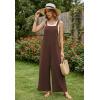 image:imageEkouaer Overalls for Women Loose Wide Leg Jumpsuits Casual One Piece Floral Boho Outfits Baggy Jumpers Comfy Summer RompersBrown