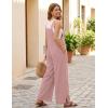 image:imageEkouaer Overalls for Women Loose Wide Leg Jumpsuits Casual One Piece Floral Boho Outfits Baggy Jumpers Comfy Summer RompersDirty Pink