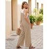 image:imageEkouaer Overalls for Women Loose Wide Leg Jumpsuits Casual One Piece Floral Boho Outfits Baggy Jumpers Comfy Summer RompersKhaki