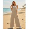 image:imageEkouaer Overalls for Women Loose Wide Leg Jumpsuits Casual One Piece Floral Boho Outfits Baggy Jumpers Comfy Summer RompersKhaki