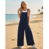image:imageEkouaer Overalls for Women Loose Wide Leg Jumpsuits Casual One Piece Floral Boho Outfits Baggy Jumpers Comfy Summer RompersNavy Blue