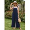 image:imageEkouaer Overalls for Women Loose Wide Leg Jumpsuits Casual One Piece Floral Boho Outfits Baggy Jumpers Comfy Summer RompersNavy Blue