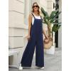 image:imageEkouaer Overalls for Women Loose Wide Leg Jumpsuits Casual One Piece Floral Boho Outfits Baggy Jumpers Comfy Summer RompersNavy Blue