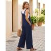 image:imageEkouaer Overalls for Women Loose Wide Leg Jumpsuits Casual One Piece Floral Boho Outfits Baggy Jumpers Comfy Summer RompersNavy Blue