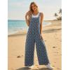 image:imageEkouaer Overalls for Women Loose Wide Leg Jumpsuits Casual One Piece Floral Boho Outfits Baggy Jumpers Comfy Summer RompersNavy Blue Floral