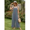 image:imageEkouaer Overalls for Women Loose Wide Leg Jumpsuits Casual One Piece Floral Boho Outfits Baggy Jumpers Comfy Summer RompersNavy Blue Floral