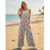 image:imageEkouaer Overalls for Women Loose Wide Leg Jumpsuits Casual One Piece Floral Boho Outfits Baggy Jumpers Comfy Summer RompersOrange Floral