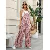 image:imageEkouaer Overalls for Women Loose Wide Leg Jumpsuits Casual One Piece Floral Boho Outfits Baggy Jumpers Comfy Summer RompersOrange Pink Floral