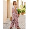image:imageEkouaer Overalls for Women Loose Wide Leg Jumpsuits Casual One Piece Floral Boho Outfits Baggy Jumpers Comfy Summer RompersOrange Pink Floral