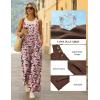 image:imageEkouaer Overalls for Women Loose Wide Leg Jumpsuits Casual One Piece Floral Boho Outfits Baggy Jumpers Comfy Summer RompersOrange Pink Floral
