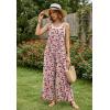 image:imageEkouaer Overalls for Women Loose Wide Leg Jumpsuits Casual One Piece Floral Boho Outfits Baggy Jumpers Comfy Summer RompersOrange Pink Floral