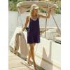image:imageEkouaer Rompers for Women Summer Casual Sleeveless Spaghetti Strap Shorts Overalls Jumpsuits Beach Outfits with PocketsDark Purple