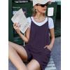 image:imageEkouaer Rompers for Women Summer Casual Sleeveless Spaghetti Strap Shorts Overalls Jumpsuits Beach Outfits with PocketsDark Purple