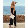 image:imageEkouaer Wide Leg Jumpsuits for Women Casual Overalls Sleeveless Vacation Outfits One Piece Boho Printed Romper with PocketBlack