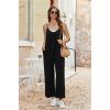 image:imageEkouaer Wide Leg Jumpsuits for Women Casual Overalls Sleeveless Vacation Outfits One Piece Boho Printed Romper with PocketBlack
