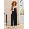 image:imageEkouaer Wide Leg Jumpsuits for Women Casual Overalls Sleeveless Vacation Outfits One Piece Boho Printed Romper with PocketBlack