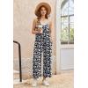 image:imageEkouaer Wide Leg Jumpsuits for Women Casual Overalls Sleeveless Vacation Outfits One Piece Boho Printed Romper with PocketFloral Black