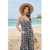 image:imageEkouaer Wide Leg Jumpsuits for Women Casual Overalls Sleeveless Vacation Outfits One Piece Boho Printed Romper with PocketFloral Black