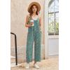 image:imageEkouaer Wide Leg Jumpsuits for Women Casual Overalls Sleeveless Vacation Outfits One Piece Boho Printed Romper with PocketFloral Blue Green