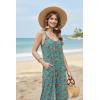 image:imageEkouaer Wide Leg Jumpsuits for Women Casual Overalls Sleeveless Vacation Outfits One Piece Boho Printed Romper with PocketFloral Blue Green
