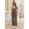 image:imageEkouaer Wide Leg Jumpsuits for Women Casual Overalls Sleeveless Vacation Outfits One Piece Boho Printed Romper with PocketFloral Brown