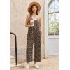 image:imageEkouaer Wide Leg Jumpsuits for Women Casual Overalls Sleeveless Vacation Outfits One Piece Boho Printed Romper with PocketFloral Brown