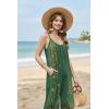 image:imageEkouaer Wide Leg Jumpsuits for Women Casual Overalls Sleeveless Vacation Outfits One Piece Boho Printed Romper with PocketFloral Ice Green