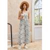 image:imageEkouaer Wide Leg Jumpsuits for Women Casual Overalls Sleeveless Vacation Outfits One Piece Boho Printed Romper with PocketFloral Khaki