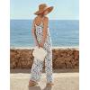 image:imageEkouaer Wide Leg Jumpsuits for Women Casual Overalls Sleeveless Vacation Outfits One Piece Boho Printed Romper with PocketFloral Khaki