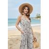 image:imageEkouaer Wide Leg Jumpsuits for Women Casual Overalls Sleeveless Vacation Outfits One Piece Boho Printed Romper with PocketFloral Khaki