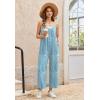 image:imageEkouaer Wide Leg Jumpsuits for Women Casual Overalls Sleeveless Vacation Outfits One Piece Boho Printed Romper with PocketFloral Light Blue