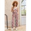 image:imageEkouaer Wide Leg Jumpsuits for Women Casual Overalls Sleeveless Vacation Outfits One Piece Boho Printed Romper with PocketFloral Print 2
