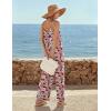 image:imageEkouaer Wide Leg Jumpsuits for Women Casual Overalls Sleeveless Vacation Outfits One Piece Boho Printed Romper with PocketFloral Print 2
