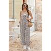image:imageEkouaer Wide Leg Jumpsuits for Women Casual Overalls Sleeveless Vacation Outfits One Piece Boho Printed Romper with PocketFloral Print 3