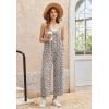 image:imageEkouaer Wide Leg Jumpsuits for Women Casual Overalls Sleeveless Vacation Outfits One Piece Boho Printed Romper with PocketFloral Print 3