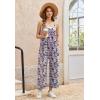 image:imageEkouaer Wide Leg Jumpsuits for Women Casual Overalls Sleeveless Vacation Outfits One Piece Boho Printed Romper with PocketFloral Print