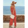 image:imageEkouaer Wide Leg Jumpsuits for Women Casual Overalls Sleeveless Vacation Outfits One Piece Boho Printed Romper with PocketFloral Red