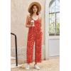 image:imageEkouaer Wide Leg Jumpsuits for Women Casual Overalls Sleeveless Vacation Outfits One Piece Boho Printed Romper with PocketFloral Red