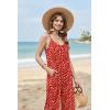 image:imageEkouaer Wide Leg Jumpsuits for Women Casual Overalls Sleeveless Vacation Outfits One Piece Boho Printed Romper with PocketFloral Red