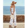 image:imageEkouaer Wide Leg Jumpsuits for Women Casual Overalls Sleeveless Vacation Outfits One Piece Boho Printed Romper with PocketFloral White