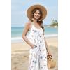 image:imageEkouaer Wide Leg Jumpsuits for Women Casual Overalls Sleeveless Vacation Outfits One Piece Boho Printed Romper with PocketFloral White