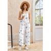 image:imageEkouaer Wide Leg Jumpsuits for Women Casual Overalls Sleeveless Vacation Outfits One Piece Boho Printed Romper with PocketFloral White